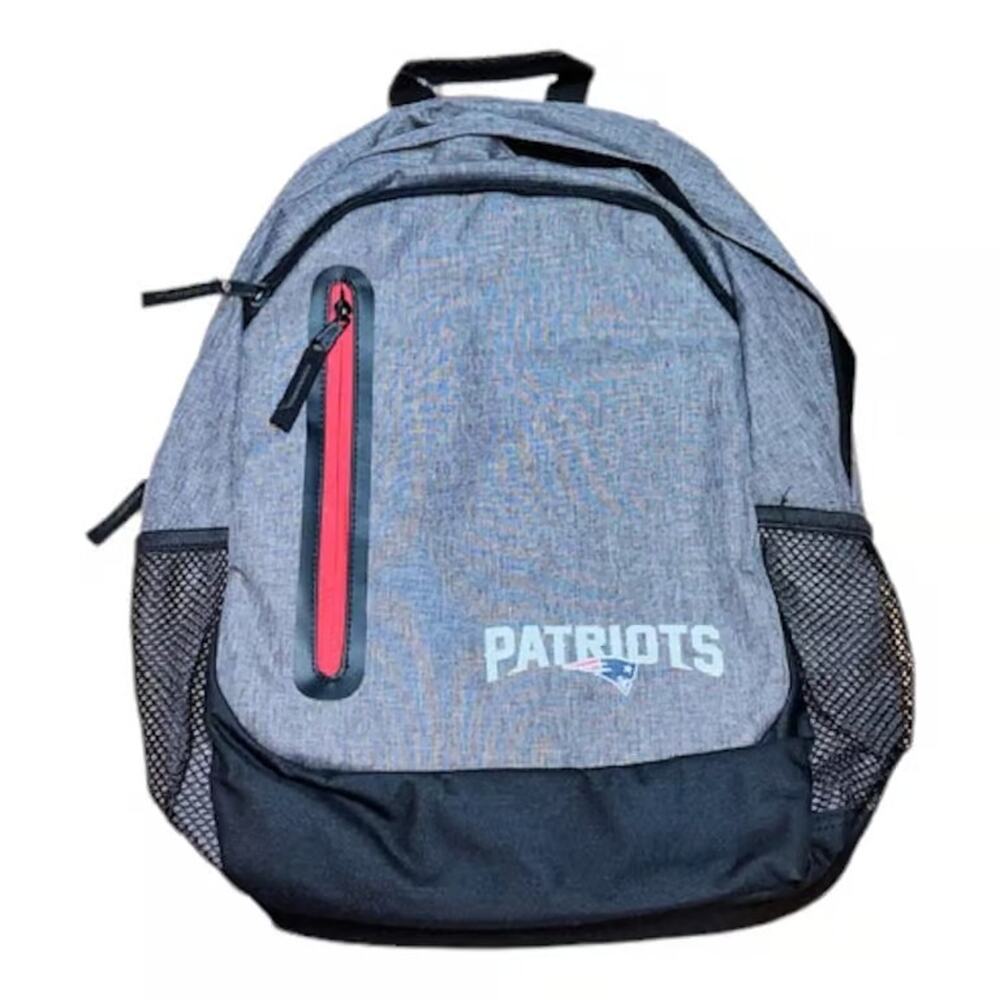 New England Patriots Backpack Officially Licensed FOCO NFL Team Logo Gray Black